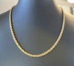 COLAR CORDÃO CONFECCIONADO EM OURO AMARELO E OURO BRANCO 18K 750, TAMANHO: 45cm, PESO: 10,1g, VALOR DE MERCADO: R$ 7.580,00