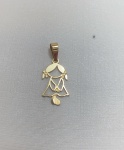 PINGENTE MENINA CONFECCIONADO EM OURO AMARELO 18K, 16mm, PESO: 0,5g, VALOR DE MERCADO: R$ 600,00