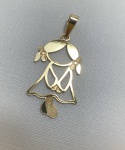 PINGENTE MENINA CONFECCIONADO EM OURO AMARELO 18K, 22mm, PESO: 0,8g, VALOR DE MERCADO: R$ 800,00