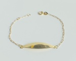 PULSEIRA INFANTIL BABY EM OURO AMARELO 18K, DE CHAPINHA, PESO: 0,7g, VALOR DE MERCADO: R$ 650,00