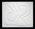 QUADRO - ANNA BURLE MARX - Quadro alto relevo, abstrato. Med. 47x56 cm.