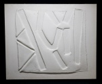 QUADRO - ANNA BURLE MARX - Quadro alto relevo, abstrato. Med. 47x56 cm.