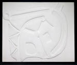 QUADRO - ANNA BURLE MARX - Quadro alto relevo, abstrato. Med. 47x56 cm.