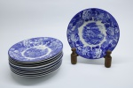 PORCELANA EUROPÉIA - Lote de 11 pires dechá e 2 pires de café em porcelana inglesa. Med. 14 cm e 12 cm.