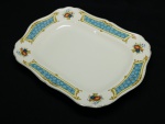 PORCELANA INGLESA - J&G Meakin (SOL) Porcelana em tom marfim, faixa verde, flores policromadas. Composta de: Travessa oval. Med. 33x24 cm.