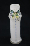 DEMI CRISTAL - Vaso floreira opalinada. Alt 16 cm. Pintada a mão.