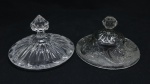 DEMI CRISTAL - Lote de 2 tampas compoteiras moldadas. Med. 14,5 cm. Bicado.