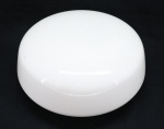 LUSTRE - Parte de lustre, opalina branca lisa. Med. 12x28 cm.