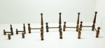 DIVERSOS - Lote de 6 suportes de pratos em madeira torneadas. Alt. 31 cm e 20 cm.