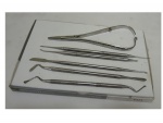 Kit odontológico com 6 peças também usado para artesanato contendo, pinça, escavadores, esculpidores e  etc.