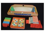Jogo em caixa MDF chamado Tamanco,  Torre em madeira sem o dado e um joguinho de montar `Engenheiro`, t4 x 25 cm.