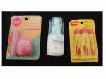 Kit beleza com 3 produtos americanos, Prime Water  Cucumber, embalagem com 2  Lip Balm  Strawberry Sorbet EOS 100% Natural e terno Classic Lip Balm Carmex.