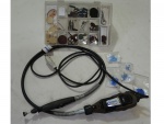 Micro retífica Dremel com chicote e caixa organizadora com vários acessórios, brocas, discos de polimento, mandris  disco de  corte e etc.