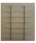 Estante com com 7 prateleiras com trilho,  2 prateleiras com bicado, Com. 74, Alt. 100, Prof. 16 cm.