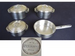 Jogo de panela inox Tramontina, fundo triplo, 4 peças, Diam. De 20 a 16 cm.