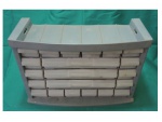 Armário organizador de plástico duro nas cores cinza e branco com 16 gavetas pequenas (duas com a parte posterior quebrada) e 3 gavetas centrais moires, 42 x 17, Alt. 29 cm.