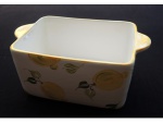 Pote para sorvete cerâmica Luiz Salvador coleção limão sobre fundo branco, 25 x 15, Alt. 11 cm.