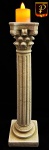Decorativo, diferente e belo castiçal , grande , ricamente elaborado em resina com textura idêntica a pedra, ricamente detalhado no formato de coluna romana , medindo 38 cm aproximadamente.