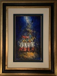 QUADRO - ÓLEO SOBRE MADEIRA / ARMANDO ROMANELLI (1945). ASSINADO NO CIE. TITULADO, "PROCISSÃO" ASSINADO E DATADO 1979. MEDIDAS; 42 X 25,5.