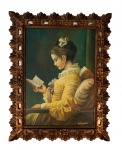 QUADRO - ÓLEO SOBRE TELA / J. MENDEL 1983. MEDIDAS; 52 X 37. MEDIDA TOTAL COM MODURA; 70 X 55.