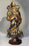 ARTE SACRA  NOSSA SENHORA DA CONCEIÇÃO, PRESENÇA DE INTERVENÇÃO NA POLICROMIA E DOURAÇÃO, FINAL DO SÉCULO XIX. MEDIDAS: 27CM.