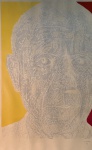 TÉCNICA MISTA - PICASSO. ASSINATURA NÃO IDENTIFICADA. EMOLDURADO NA ESPANHA, DATADO 73.