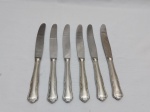 Jogo de 6 facas de mesa em aço inox Hercules, modelo classique sem flor. Medindo 24,5cm de comprimento.