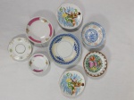 Oito peças em porcelana oriental dentre pires, bowls e pratinhos. Diam. do maior 12cm.