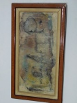 Assinatura não identificada - "Abstrato", aquarela sobre papel, assinado e datado, Rio, 1967. Obra com pequeno rasgo próximo a data. Med. total 67 x 38cm.