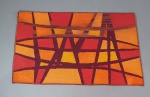 AUTOR DESCONHECIDO - Belissima tapeçaria anos 50, peça feita a mão em lã natural, lindas cores, Dimensões: 81x130 cm.