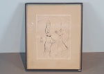 CARIBÉ - Pintura nanquim, quadro representando mulheres em seu cotidiano, a.c.i.d. Dimensões: 25x33 , 40x49 com.