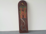 Eugênio Carlos de Almeida Barbosa (BATISTA) - Talha representando sereias, obra de arte executada em madeira maciça e policromada. Dimensões 110x30 cm.