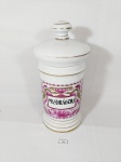 Antigo Pote de Farmacia em Porcelana Pintada a mão Mandrágora. Medida: 21 cm x 11 cm e 30cm altura total