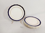 Jogo 6 pratos Pão com Borda Azul Cobalto e friso ouro em Faiança Inglesa Royal Doulton Medida: 15 cm diametro