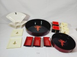 jogo de 15 peças em melanina para comida japonesa. maior 6 cm x 31 cm e menor 6 cm x 10