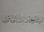 Lote de 6 copos de whisky em vidro diversos modelos Medida: maior 10 cm x 9 cm e menor 9 cm x 7,5 cm