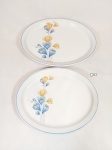 2 travessas Ovais em Porcelana Real Decorada Flores. Medida: 21 cm x 26 cm e 30 cm x 23 cm