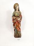Imagem Santa Luzia em estuque pintado. com pequenas perdas Medida: 33 cm altura