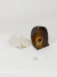 2  Enfeites pedras drusas decorativas cristal e agata