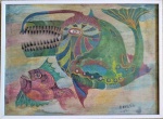 Francisco da Silva: "Animais fantásticos" , O.S.T. , assinado e datado 1971. Med. Mi 50 x 68 cm  Me 53 x 71 cm (coleção particular RJ)