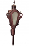 Antiga lanterna de procissão em metal , fixado na parede adaptado para luminária .Med. 77 x 26 cm