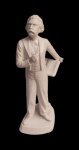 Escultura em porcelana nacional marca Schmidt , representando figura de maestro , possivelmente Beethoven , mão colada , no estado. Med. 44 cm alt