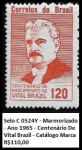 Selo C 0524Y - Marmorizado - Ano 1965 - Centenário De Vital Brazil - Catálogo Marca R$110,00 - SELO EM ESTADO MINT DE CONSERVAÇÃO