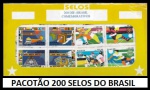 PACOTÃO 200 SELOS DO BRASIL  - PACOTÃO EM EXCELENTE DE CONSERVAÇÃO