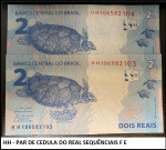HH - PAR DE CEDULA DO REAL SEQUÊNCIAIS - PAR DE CEDULAS EM ESTADO FLOR DE ESTAMPA DE CONSERVAÇÃO!