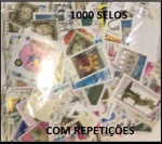 MEGA LOTE COM 1000 SELOS ESTRANGEIROS COMEMORATIVOS COM REPETIÇÕES EM ESTADO MINT DE CONSERVAÇÃO!!!