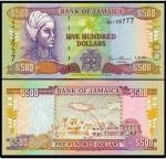 JAMAICA - CEDULA DE 500 DOLLARS DO ANO 1994 EM ESTADO FLOR DE ESTAMPA DE CONSERVAÇÃO