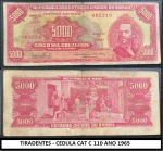 TIRADENTES - CEDULA CAT C 110 ANO 1965   - CEDULA EM EXCELENTE  ESTADO   DE CONSERVAÇÃO CONFORME A FOTO EXIBIDA X3