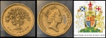 REINO UNIDO - ONE POUND DO ANO 1992 - Tree and Diadem - SÉRIE RAINHAS - MOEDA EM EXCELENTE ESTADO DE CONSERVAÇÃO