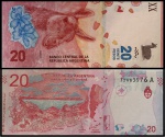 ARGENTINA - CEDULA DE 20 PESOS DO ANO 2017 - CEDULA EM ESTADO FLOR DE ESTAMPA DE CONSERVAÇÃO